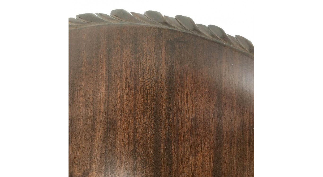 Console Ronde 2 Tiroirs Bois Bronze Marron 60x60x70cm