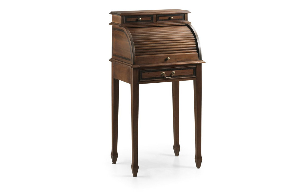 Bureau 5 Tiroirs Bois Bronze Marron 55x45x110cm