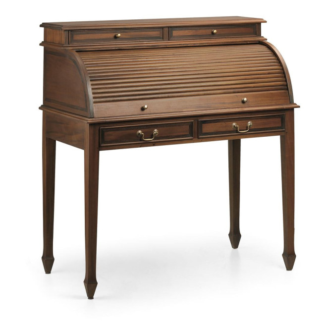 Bureau 10 Tiroirs Bois Bronze Marron 103x57x115cm