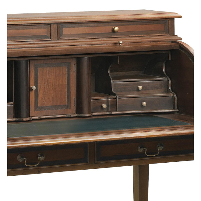 Bureau 10 Tiroirs Bois Bronze Marron 103x57x115cm