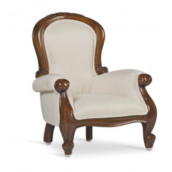 Sessel Holz Polyester Weiß 40x37x52cm