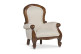 Poltrona in legno poliestere bianco 40x37x52cm