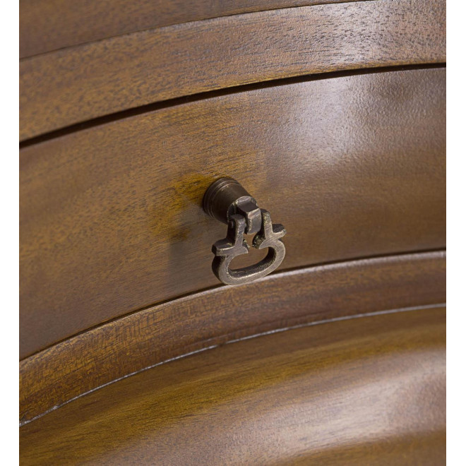 Table De Chevet 2 Tiroirs Bois Bronze Marron 50x30x60cm