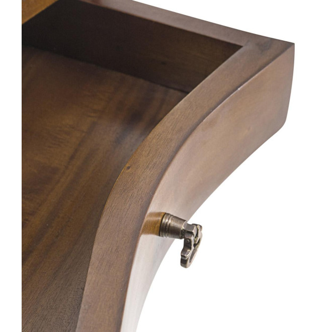 Table De Chevet 2 Tiroirs Bois Bronze Marron 50x30x60cm