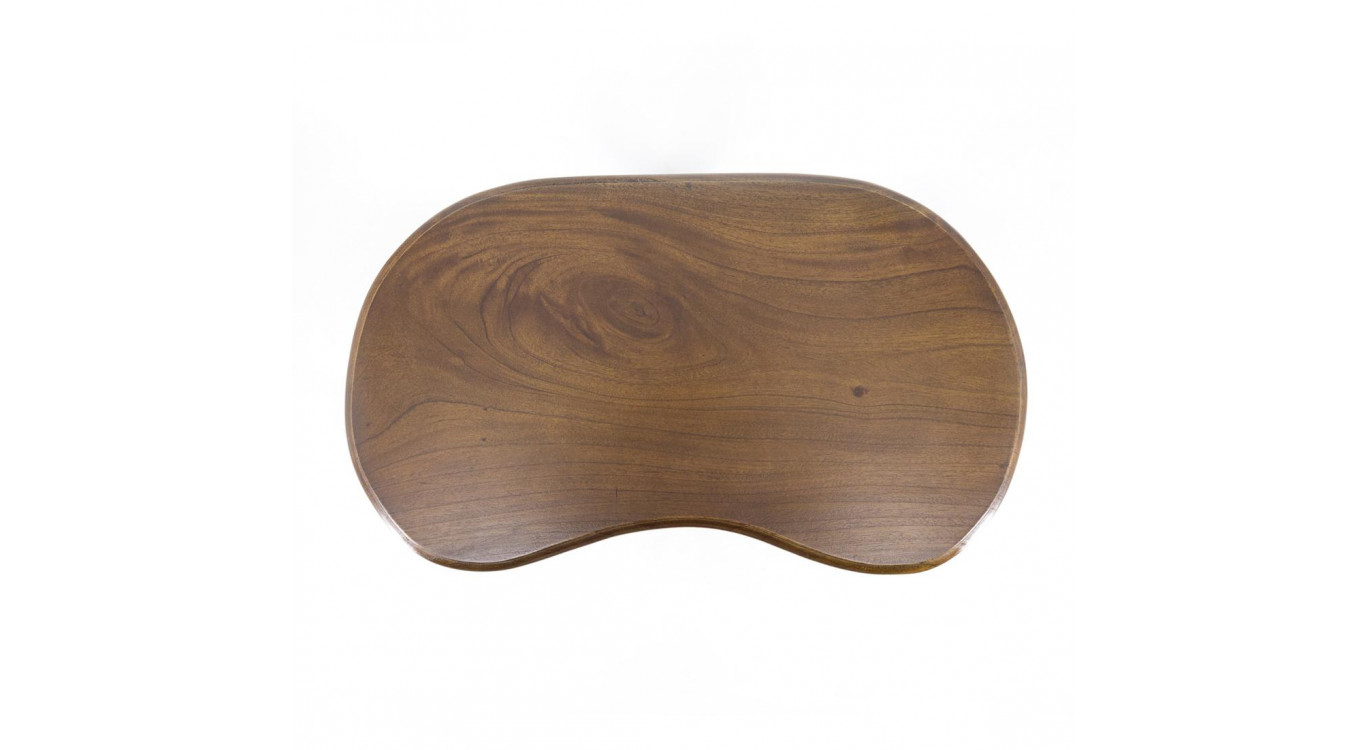 Table De Chevet 2 Tiroirs Bois Bronze Marron 50x30x60cm