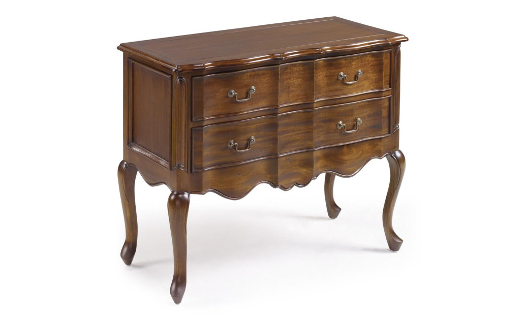 Kommode mit 2 Schubladen Holz Bronze Braun 90x44x77cm