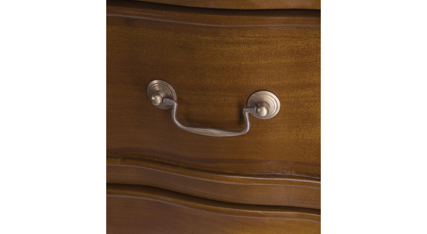Commode 2 Tiroirs Bois Bronze Marron 90x44x77cm