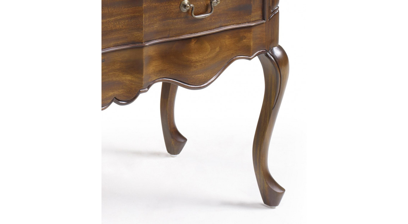 Commode 2 Tiroirs Bois Bronze Marron 90x44x77cm