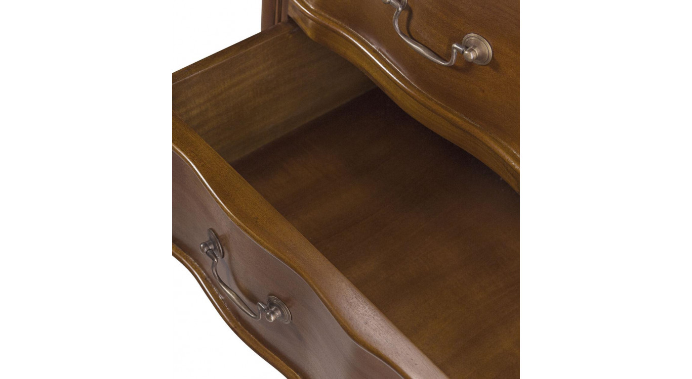 Commode 2 Tiroirs Bois Bronze Marron 90x44x77cm