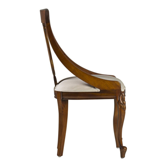 Chaise Bois Polyester Marron 50x47x90cm