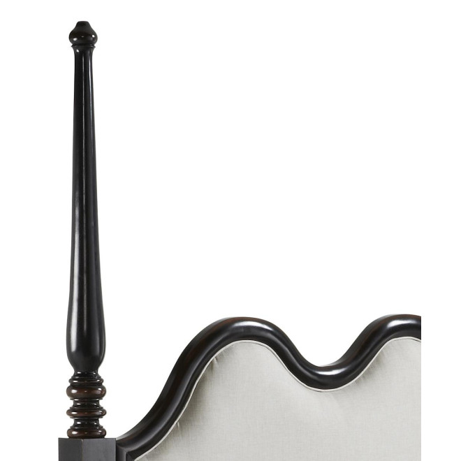 Lit Bois Polyester Noir 215x160x208cm