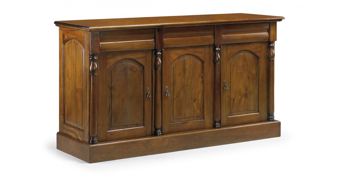 Truhe mit 3 Schubladen Holz Bronze Braun 170x50x95cm