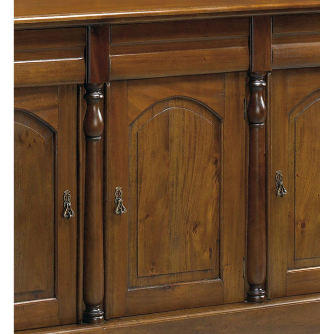 Bahut 3 Tiroirs Bois Bronze Marron 170x50x95cm