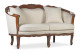 Canapé 2 Places Bois Polyester Blanc 160x75x90cm