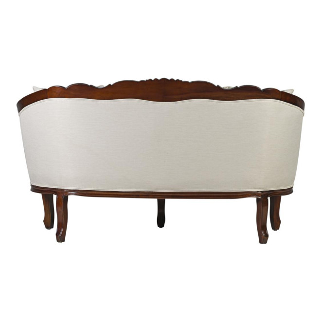 Canapé 2 Places Bois Polyester Blanc 160x75x90cm