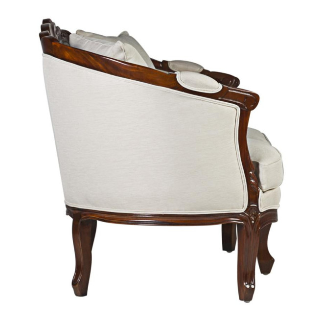 Canapé 2 Places Bois Polyester Blanc 160x75x90cm