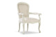 Fauteuil Bois Polyester Blanc 66x60x96cm