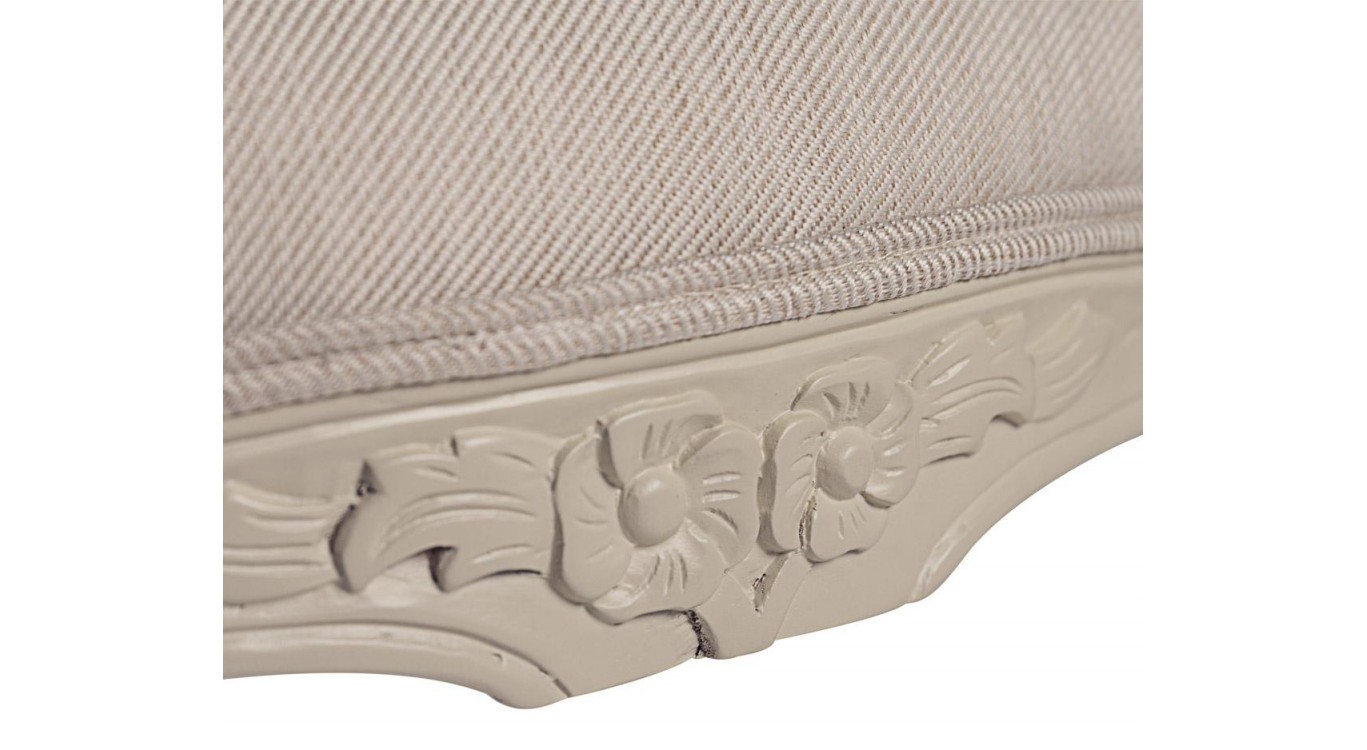 Fauteuil Bois Polyester Blanc 66x60x96cm