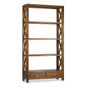 Librería 2 Cajones Madera Bronce Marrón 100x35x190cm