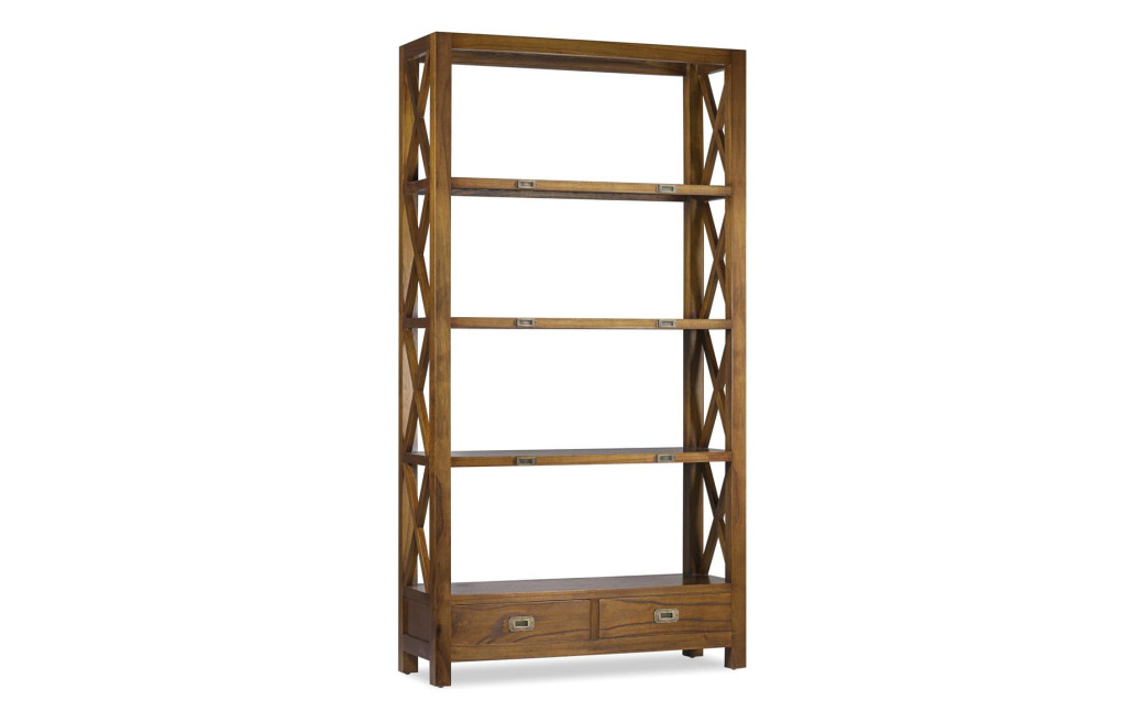 Bibliothèque 2 Tirois Bois Bronze Marron 100x35x190cm