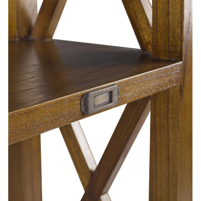 Bibliothèque 2 Tirois Bois Bronze Marron 100x35x190cm