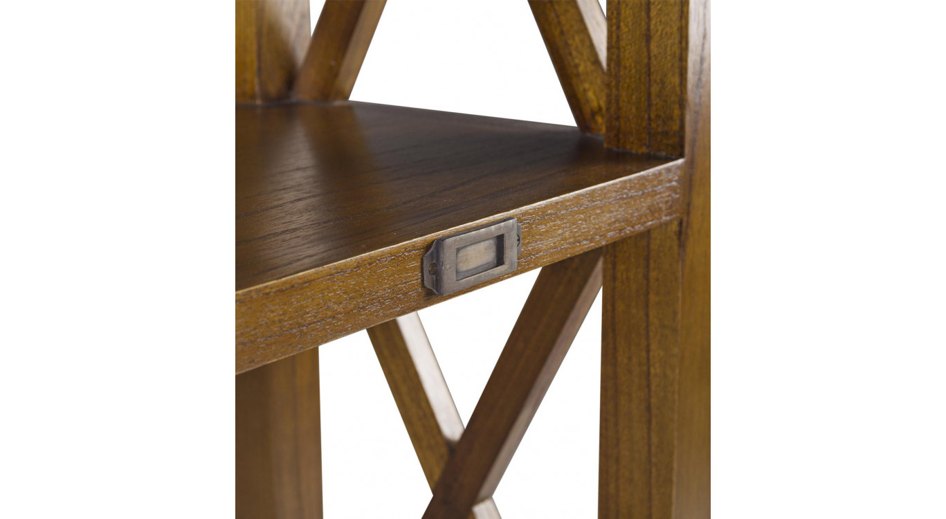 Bibliothèque 2 Tirois Bois Bronze Marron 100x35x190cm