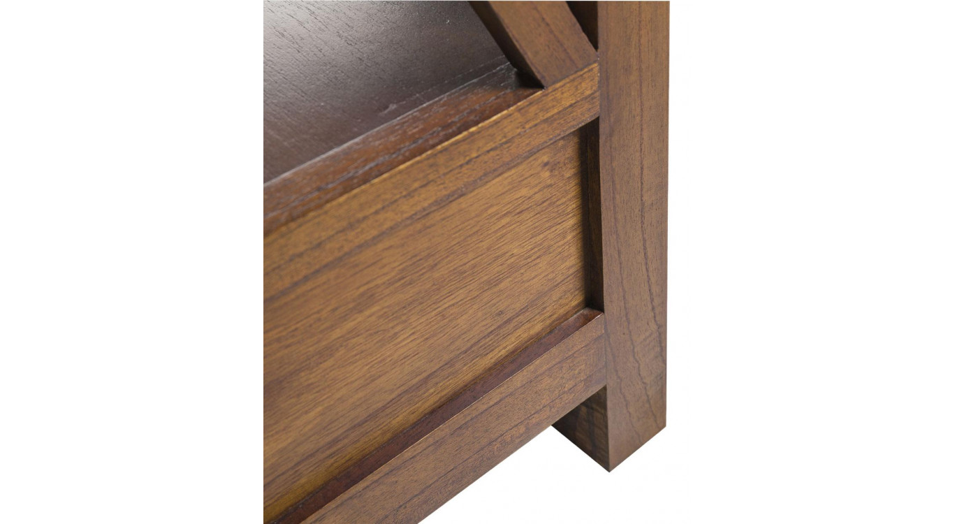 Bibliothèque 2 Tirois Bois Bronze Marron 100x35x190cm