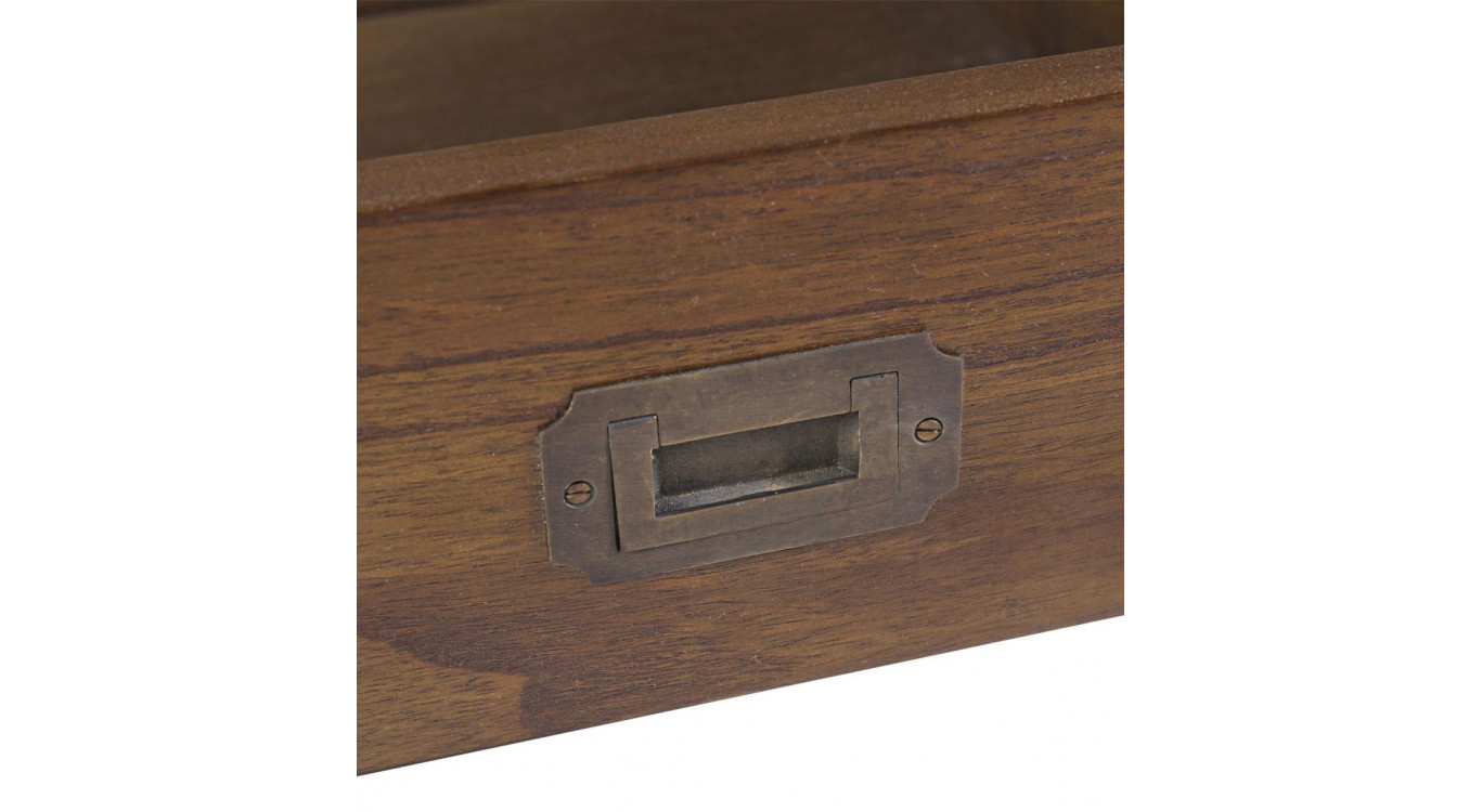 Bibliothèque 2 Tirois Bois Bronze Marron 100x35x190cm