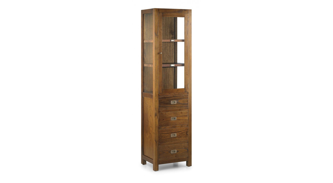 Vaisselier 4 Tiroirs Bois Bronze Marron 50x40x190cm