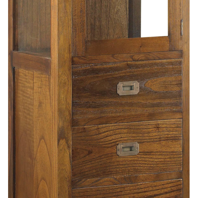 Vaisselier 4 Tiroirs Bois Bronze Marron 50x40x190cm