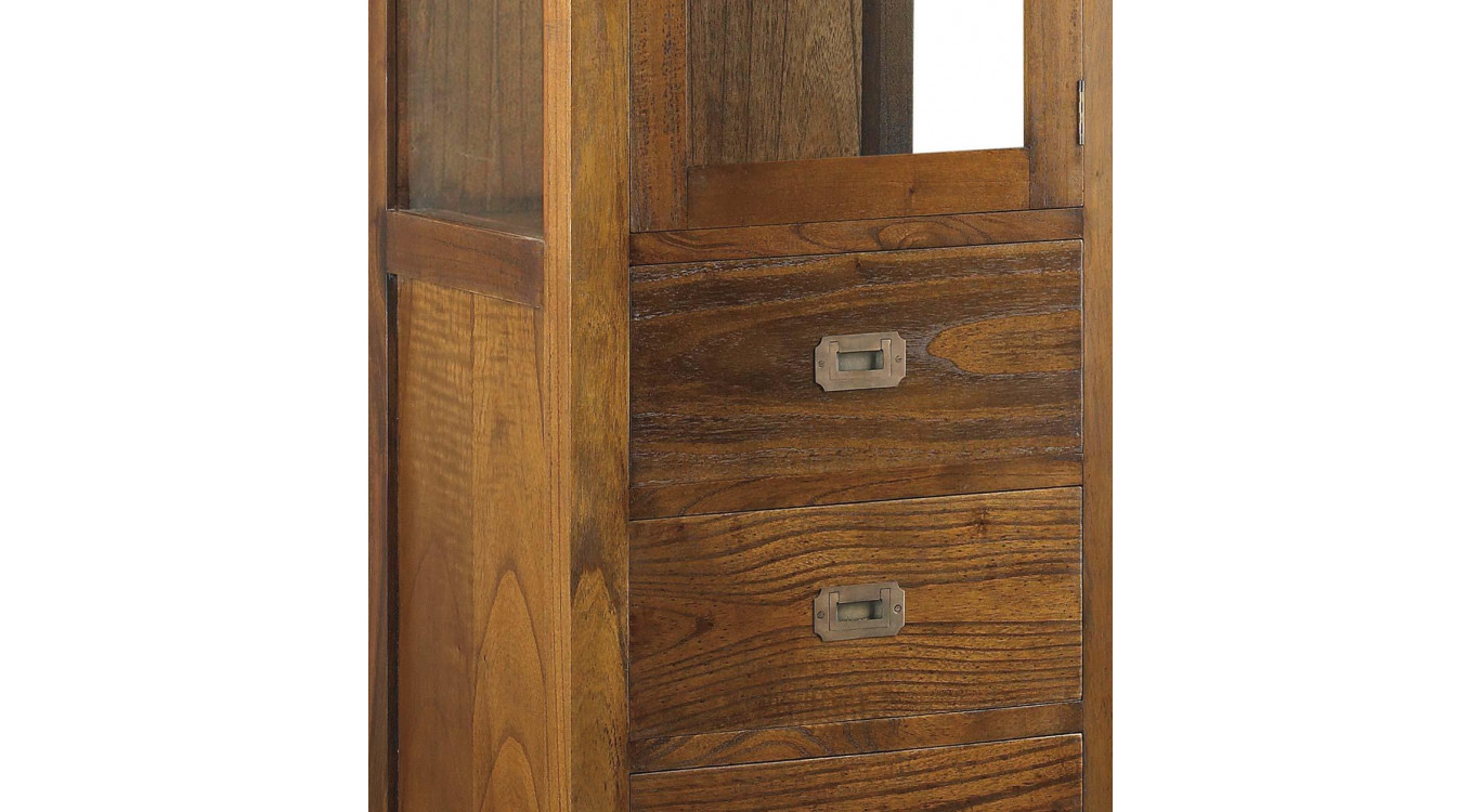 Vaisselier 4 Tiroirs Bois Bronze Marron 50x40x190cm