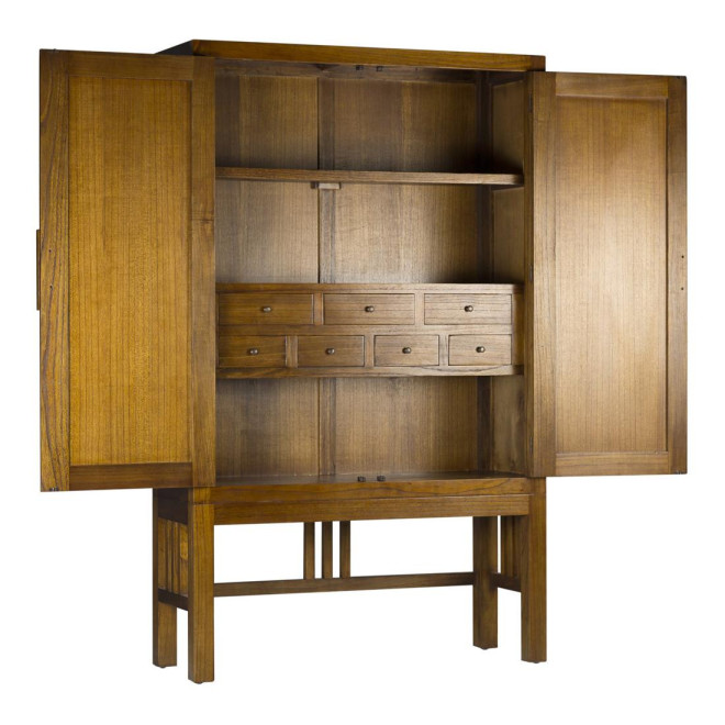 Anrichte mit 7 Schubladen Holz Bronze Braun 120x40x180cm