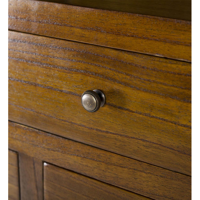 Buffet 7 Tiroirs Bois Bronze Marron 120x40x180cm