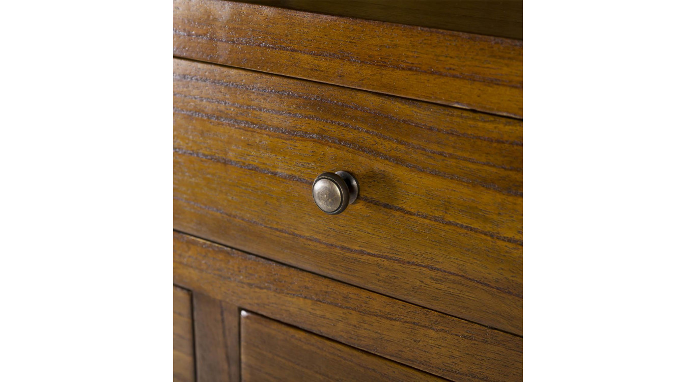 Buffet 7 Tiroirs Bois Bronze Marron 120x40x180cm
