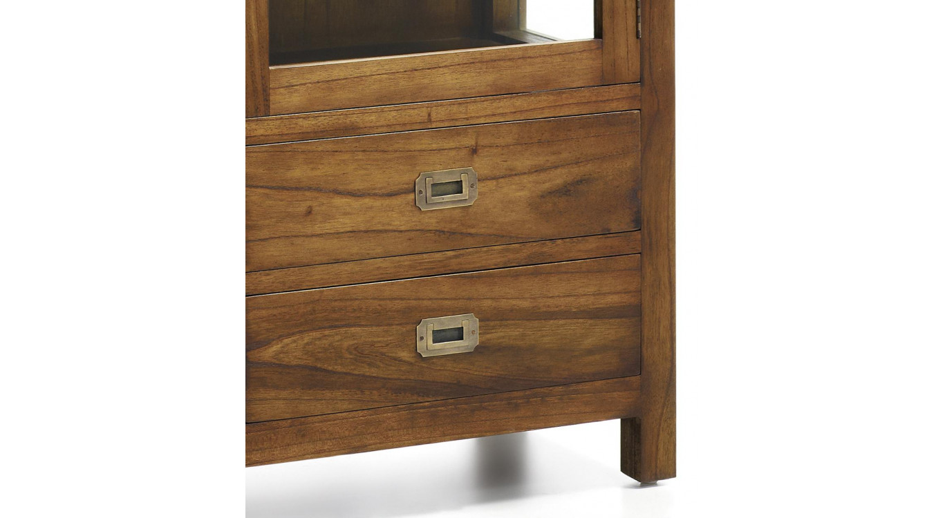 Vaisselier 4 Tiroirs Bois Bronze Marron 115x40x155cm