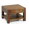 Mesa de centro 1 cajón Madera Bronce Marrón 60x60x40cm