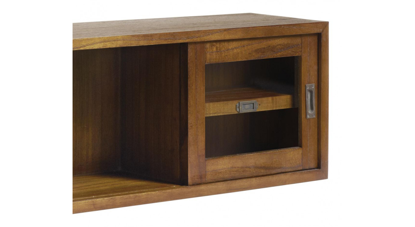 Bibliothèque Bois Bronze Marron 120x25x35cm