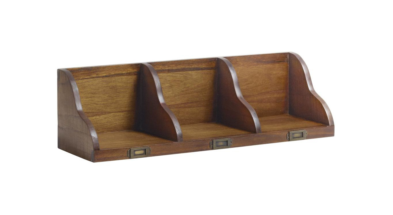 Etagère Bois Bronze Marron 70x20x20cm