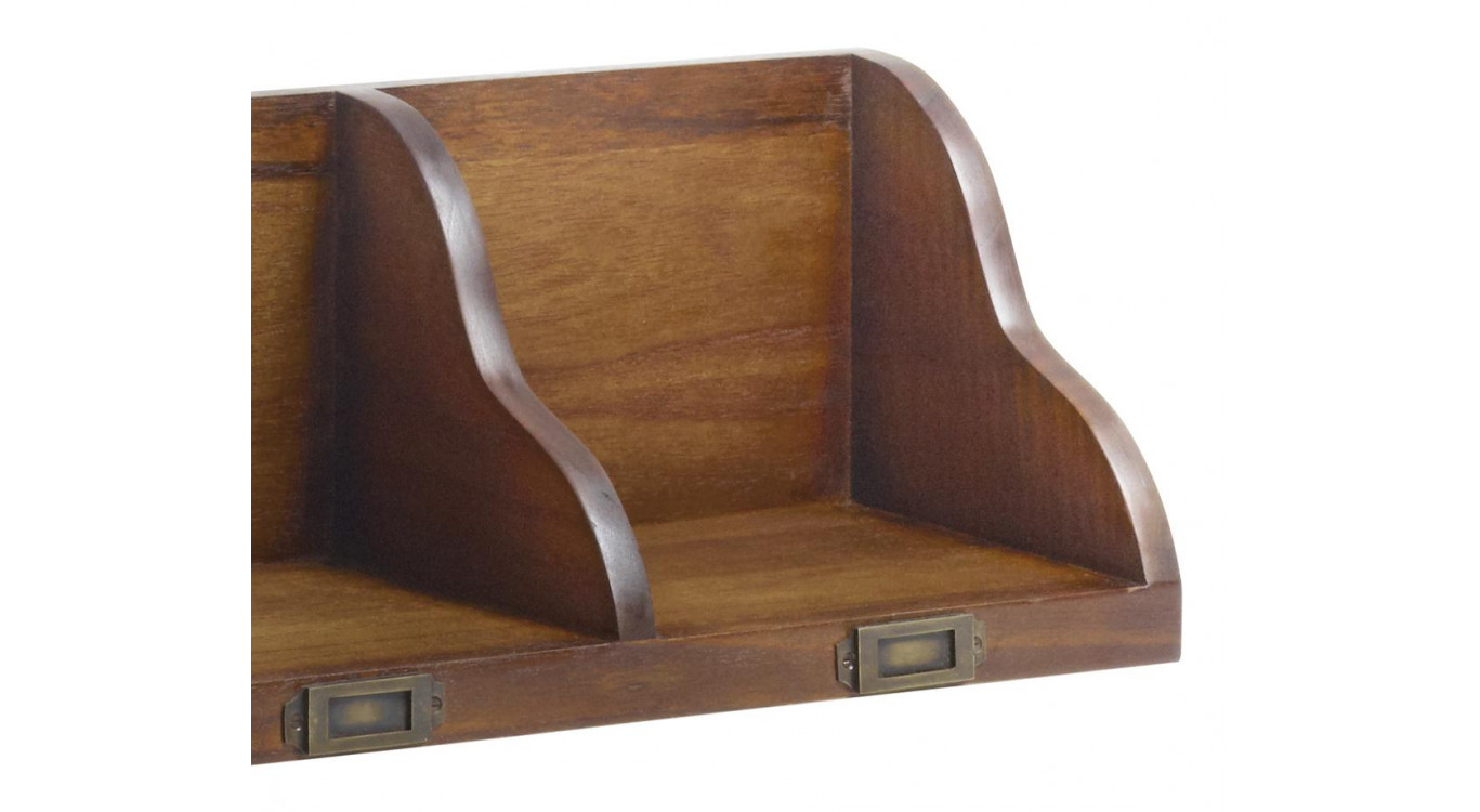 Etagère Bois Bronze Marron 70x20x20cm