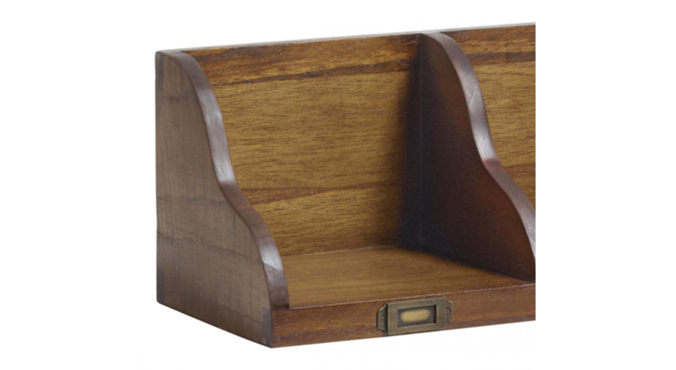 Etagère Bois Bronze Marron 70x20x20cm