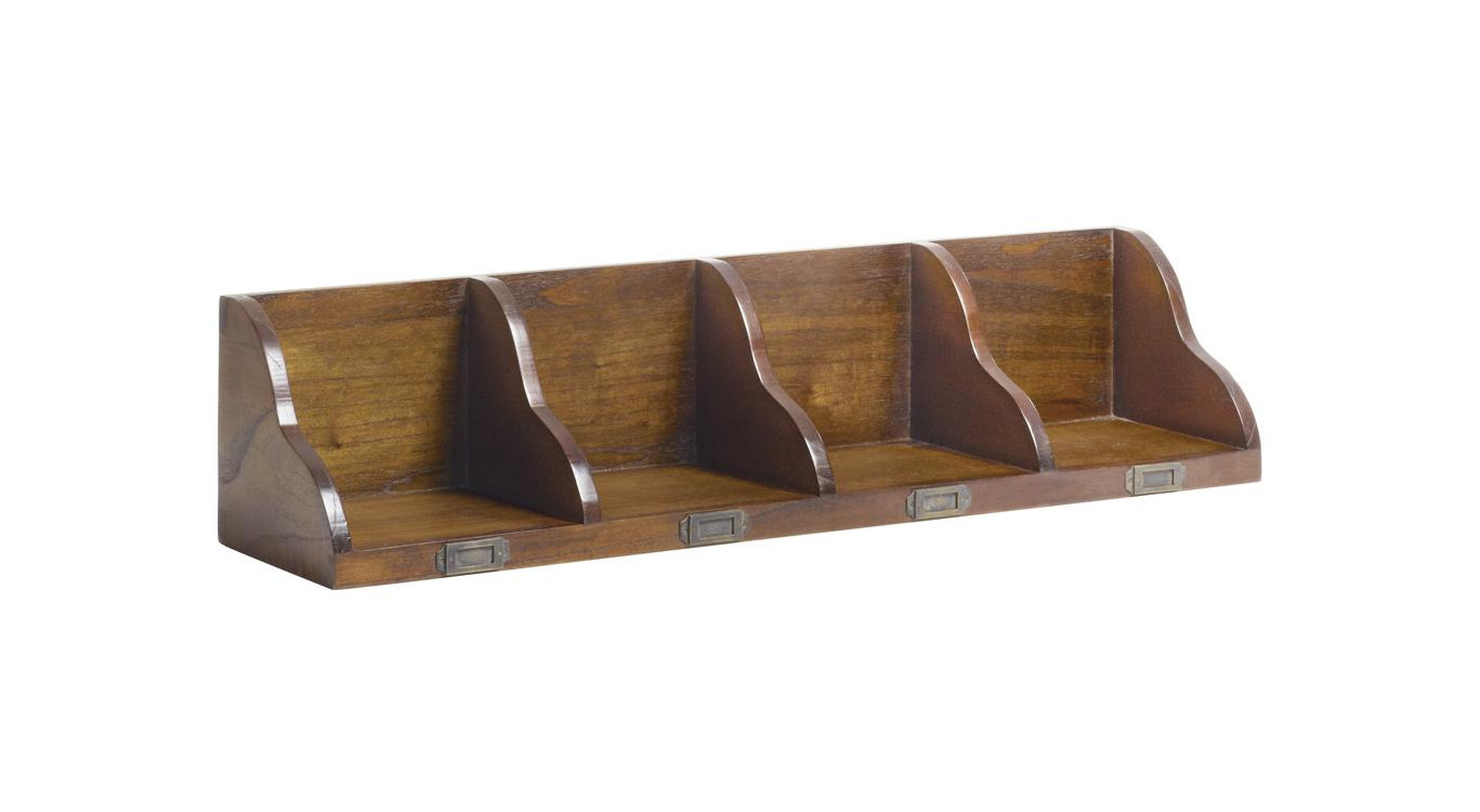 Etagère Bois Bronze Marron 90x20x20cm