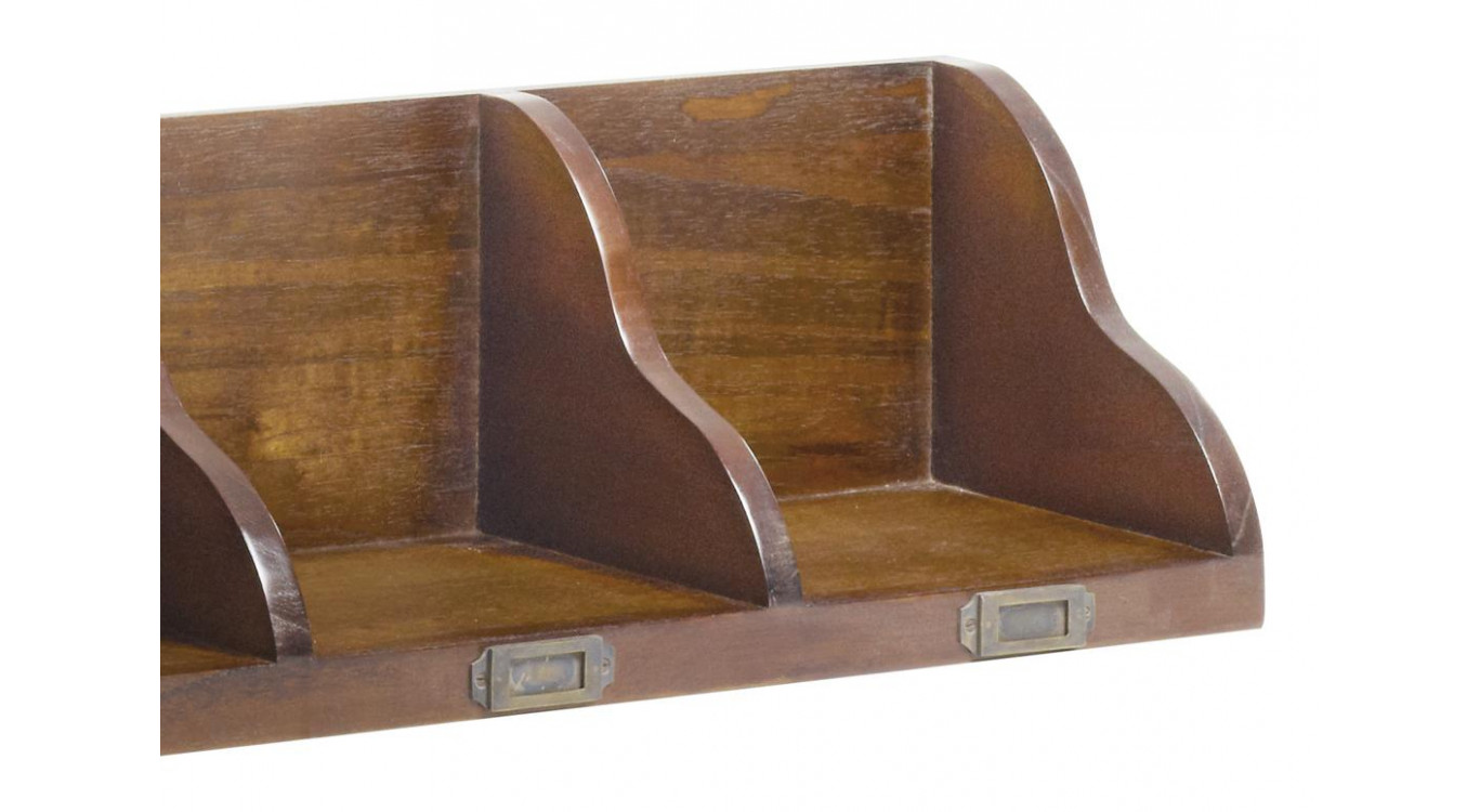 Etagère Bois Bronze Marron 90x20x20cm
