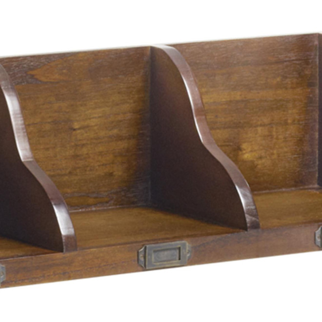 Etagère Bois Bronze Marron 90x20x20cm