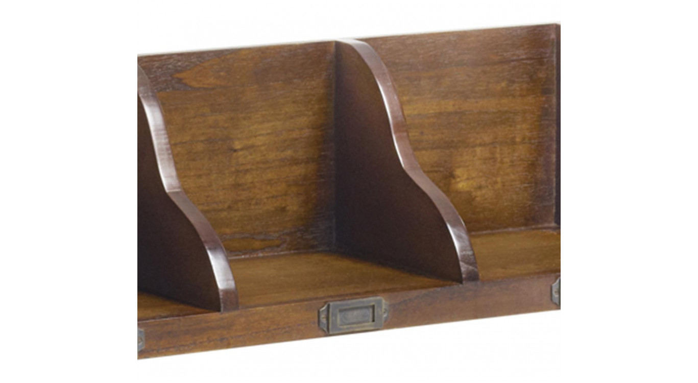 Etagère Bois Bronze Marron 90x20x20cm