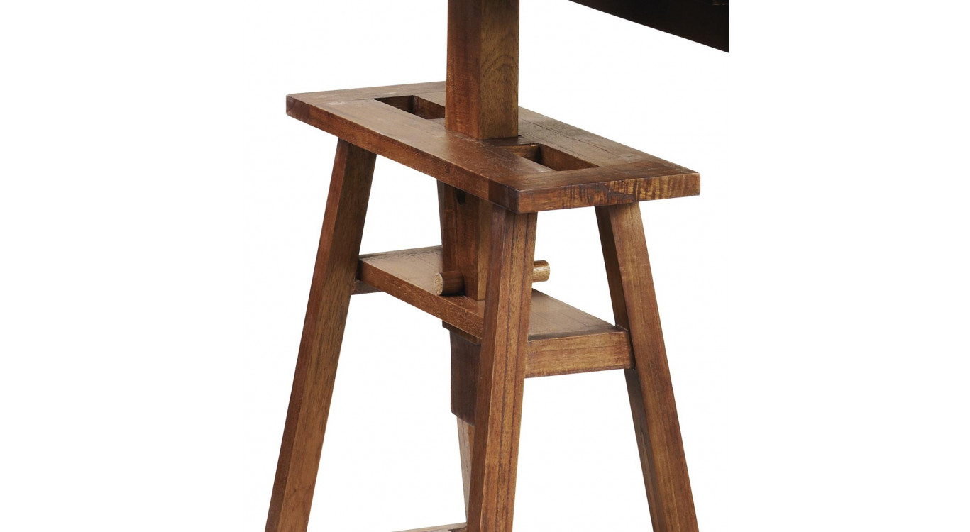 Bureau 3 Tiroirs Bois Bronze Marron 152x70x78cm