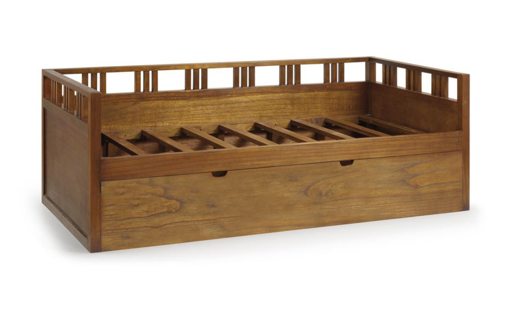 Lit Gigogne Bois Marron 205x101x72cm
