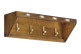 Perchero 4 ganchos Madera Bronce Marrón 70x20x20cm