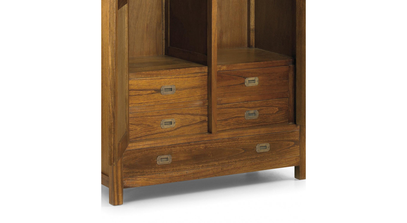 Armoire 5 Tiroirs Bois Bronze Marron 108x50x200cm