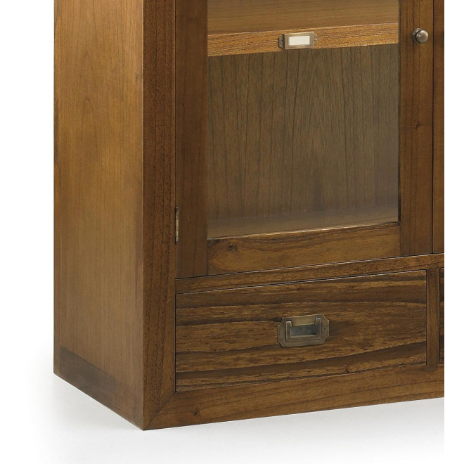 Geschirrschrank mit 2 Schubladen Holz Bronze Braun 90x35x90cm