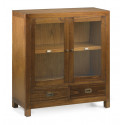 Chest of 2 Drawers Bronze Brown Wood 90x35x90cm
